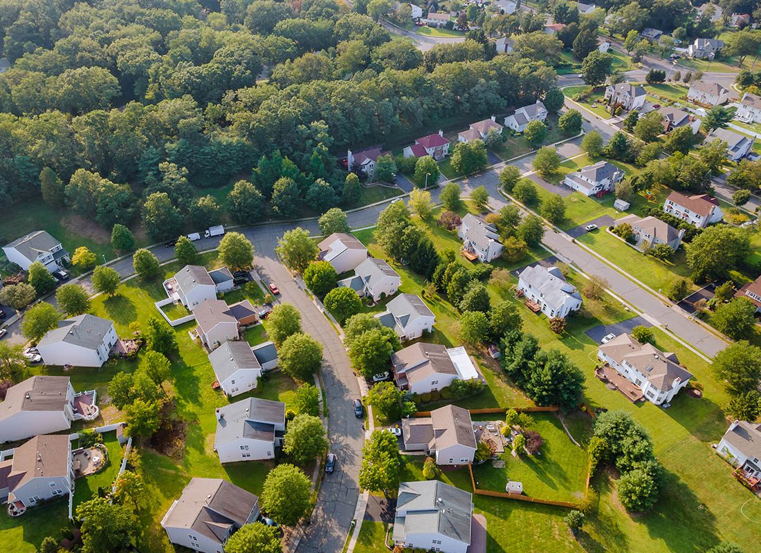 Upper Arlington, OH - Aerial View of Residential Homes in Upper Arlington, Ohio